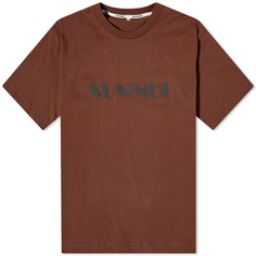 Классическая футболка с логотипом Sunnei, коричневый