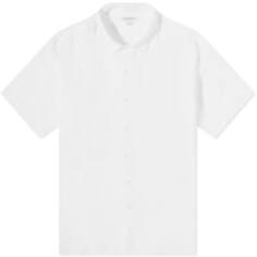 Льняная рубашка с коротким рукавом Sunspel, белый