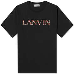 Футболка Lanvin с вышитым логотипом Curb, черный
