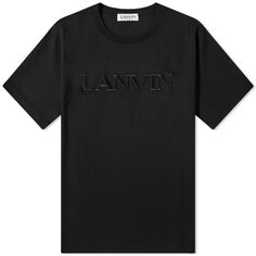 Футболка Lanvin с вышитым логотипом в тон, черный