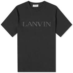 Футболка Lanvin с вышитым логотипом Curb, черный