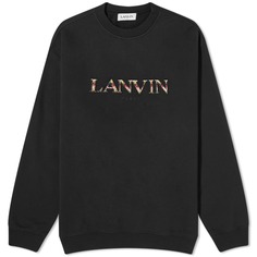 Свитшот с вышивкой Lanvin Curb, черный