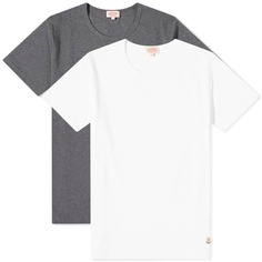 Базовая футболка Armor-Lux — 2 шт., белый/серый меланж