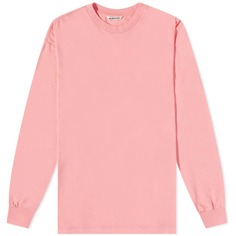 Бесшовная футболка Auralee с длинными рукавами, розовый
