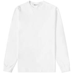 Бесшовная футболка Auralee с длинными рукавами, белый