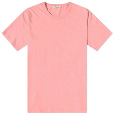 Бесшовная футболка с круглым вырезом Auralee, розовый