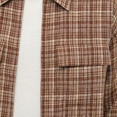 Льняная шелковая куртка Auralee в клетку, коричневый