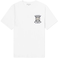 Комфортная футболка с вышивкой Maison Kitsune College Fox, белый