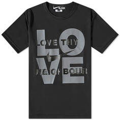 Черная футболка Comme des Garçons Black Love Thy Neighbor с Nike, черный