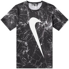 Черная футболка с логотипом Comme des Garçons Black большого размера Nike, черный