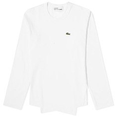 Comme des Garçons SHIRT x Lacoste асимметричная футболка с длинными рукавами, белый