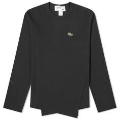Comme des Garçons SHIRT x Lacoste асимметричная футболка с длинными рукавами, черный