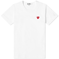 Женская футболка Comme des Garçons Play с логотипом Little Red Heart, белый