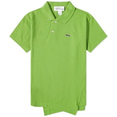Comme des Garçons Shirt x Lacoste Асимметричная рубашка-поло, зеленый