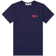 Женская футболка Comme des Garcons Play с логотипом в виде двойного сердца