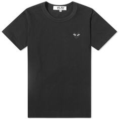 Женская базовая футболка с логотипом Comme des Garcons Play, черный