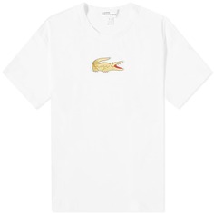 Comme des Garçons SHIRT x Lacoste Большая футболка с логотипом под крокодила, белый