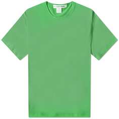 Comme des Garçons Shirt Объемная футболка с логотипом на спине и воротником-стойкой, зеленый