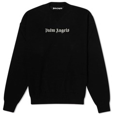 Классический спортивный свитер с логотипом Palm Angels, черный
