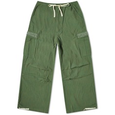 Широкие брюки-карго Pleasures Visitor, зеленый