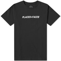 Футболка с фирменным логотипом Places + Faces, черный Places+Faces