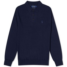 Трикотажная футболка-поло с длинными рукавами Polo Ralph Lauren