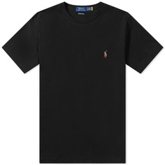 Хлопковая футболка Polo Ralph Lauren на заказ, черный