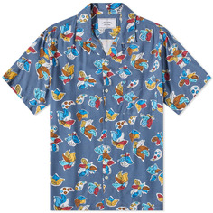 Portuguese Flannel Рубашка с цветочным узором для отдыха, синий