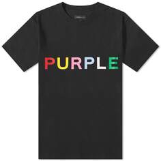 Purple Brand Футболка с разноцветным логотипом Brand Clean, черный