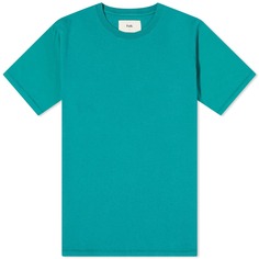Folk-футболка с контрастными рукавами, зеленый