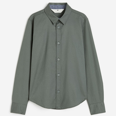 Рубашка H&amp;M Cotton, темно-зеленый H&M