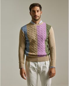 Мужской бежевый свитер с круглым вырезом PuroEgo, бежевый