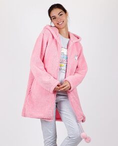 Теплый женский халат с капюшоном и застежкой-молнией розового цвета Mr. Wonderful, розовый
