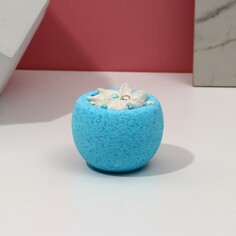 Бомбочка для ванны с твердой пеной и кондитерской посыпкой, цвет голубой Чистое счастье