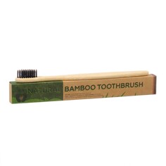 Зубная щетка бамбуковая мягкая, в коробке, черная NO Brand
