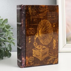 Шкатулка-книга дерево кожзам, стекло NO Brand