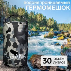 Гермомешок yugana, пвх, водонепроницаемый 30 литров, один ремень, камуфляж