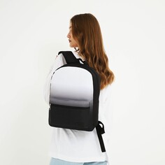 Рюкзак текстильный с белым градиентом, 38х29х11 см, цвет черный Nazamok