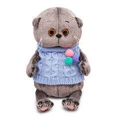 Мягкие игрушки Мягкая игрушка Budi Basa Басик Baby в вязаном жилете с помпонами 20 см
