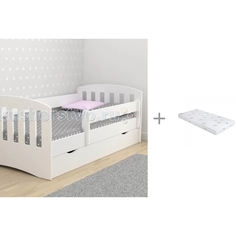 Кровати для подростков Подростковая кровать Столики Детям с бортиком Классика 80х160 см и Матрас Incanto UOMO CHC 160x80x12 см
