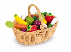 Ролевые игры Janod Набор овощей и фруктов в корзинке (24 предмета)