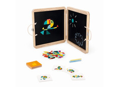 Доски и мольберты Janod Пазл магнитный Животные и птицы в мольберте-чемоданчике