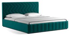 Кровать интерьерная Милана HP велюр Tenerife izumrud (сине-зелёный) 140*200 Bravo