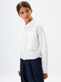 Укороченная белая рубашка для девочек Sela
