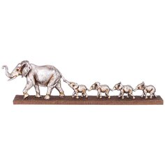 Фигурка декоративная полистоун, Пять слонов, 7.8х12.8х49 см, 146-1857
