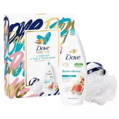 Набор подарочный для женщин, Dove, гель для душа 250 мл+мочалка