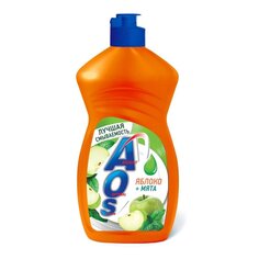 Средство для мытья посуды AOS, Яблоко и мята, 450 гр