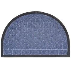 Коврик придверный, 40х60 см, полукруглый, резина, с ковролином, серый, Уют Классик, ComeForte