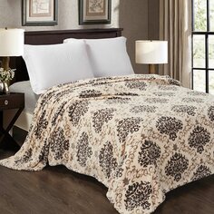 Плед 1.5-спальный, 150х200 см, микрофибра, 100% полиэстер, Silvano, светло-бежевый, sp-95