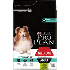 Корм для собак PRO PLAN Optidigest Adult средних пород с чувствительным пищеварением, ягненок, рис, 3 кг